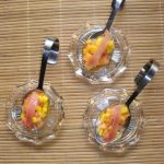 Cuillère melon, mangue et jambon de Bayonne