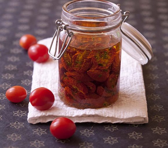 Tomates cerises séchées et confites