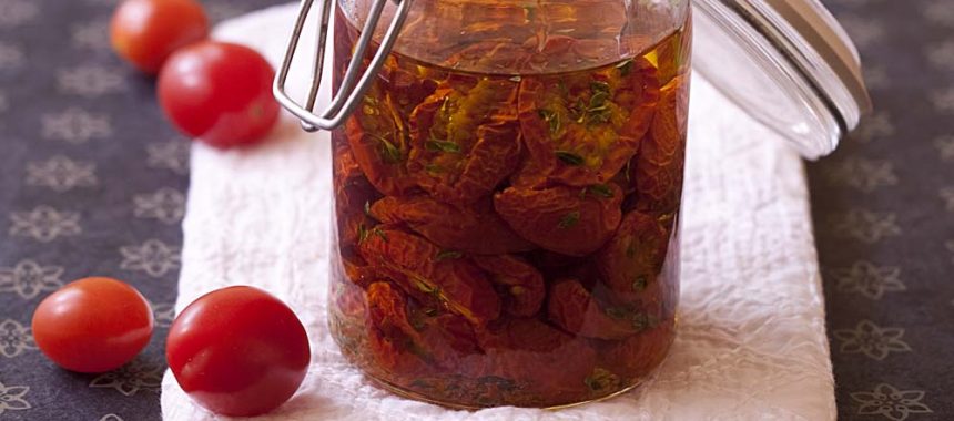 Tomates cerises séchées et confites