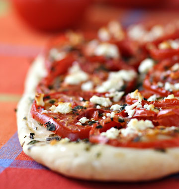 Pizza tomates feta basilic
