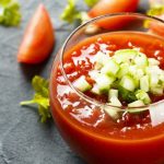 Gazpacho express de tomates en verrines coquines