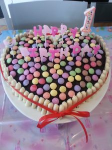 Gâteau anniversaire smarties