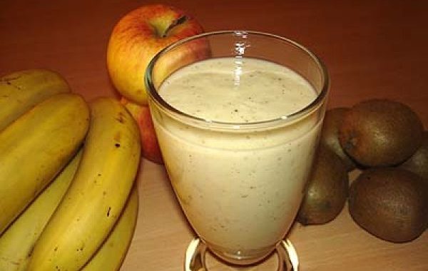 Milk-shake pomme, banane et kiwi