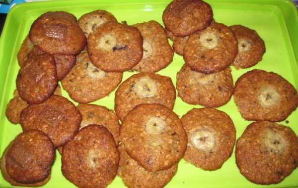 Cookies petit déj banane-choco-flocon d’avoine