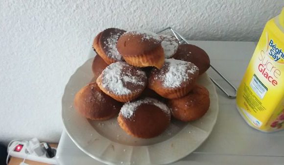 Muffins smarties - chocolat blanc-coeur nutella