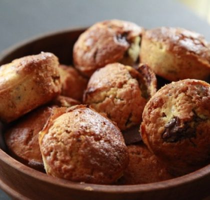 Muffins pépites de chocolat - noisettes