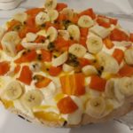 Gâteau Meringué praline – fraises (pavlova)