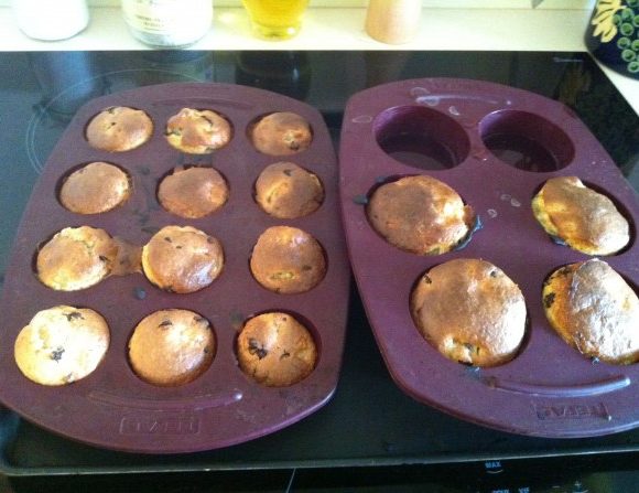 Muffins bananes coco et chocolat