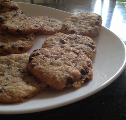 Cookies croquant aux pépites de chocolats et au pralin