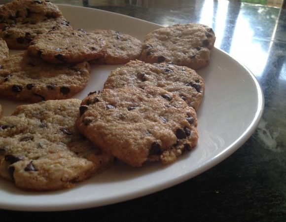 Cookies croquant aux pépites de chocolats et au pralin