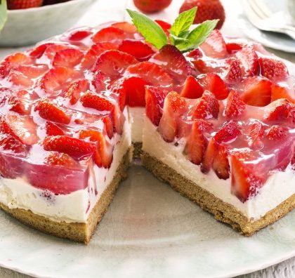 Gâteau fraises - chocolat blanc