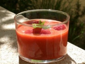 Sorbet rafraîchissant fraise et menthe
