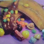 Banane au chocolat et smarties