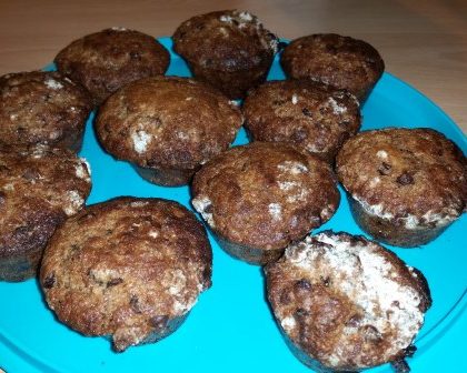 Muffins pépites de chocolat et coeur nutella