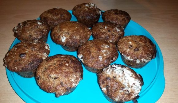 Muffins pépites de chocolat et coeur nutella