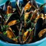 Marinated bouchot mussels