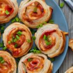 Ham and cheese puff pastry rolls