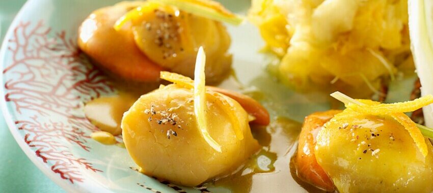 Scallops with orange and fennel