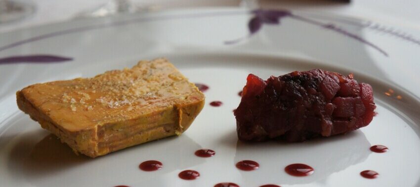 Duck foie gras terrine, spiced fruit confit by Guy Martin