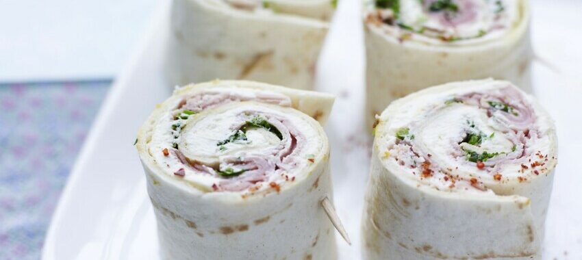 Wrap with cooked ham
