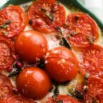 Potato gratin with tomato and mozzarella