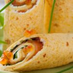 Wrap with salmon and fresh goat cheese