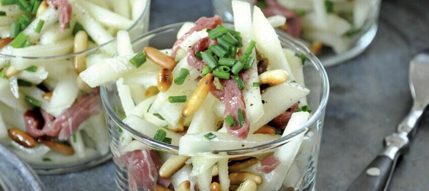 Pear and smoked duck breast remoulade