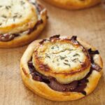 Goat cheese and candied onion tartlets