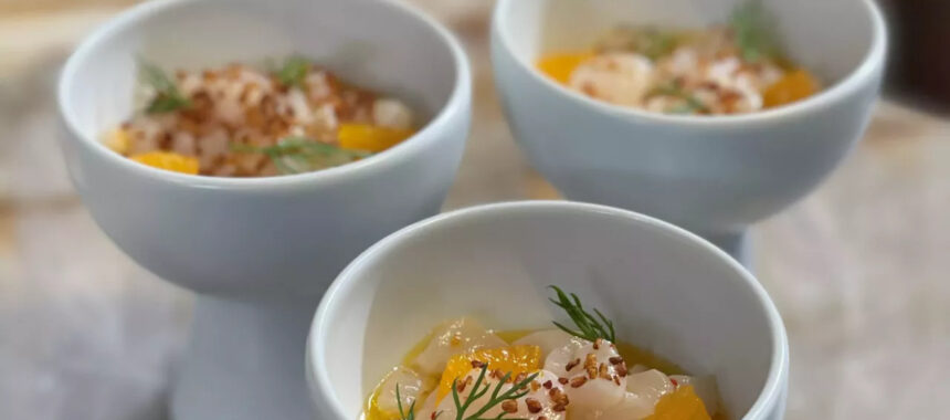 Scallop tartare with clementine