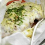 Old fashioned mustard fish papillote