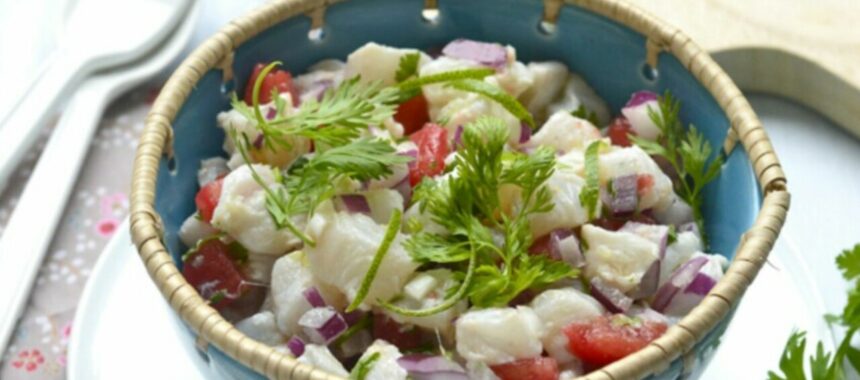 Mullet ceviche with watermelon