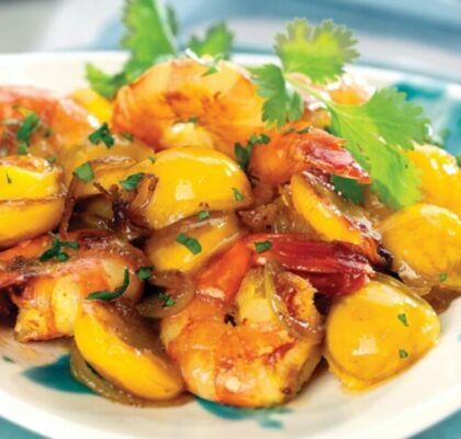 Curry de crevettes aux Mirabelles de Lorraine