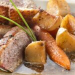 Duck breast with turnips caramelized in balsamic vinegar