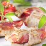 Veal piccata with pancetta and mozzarella