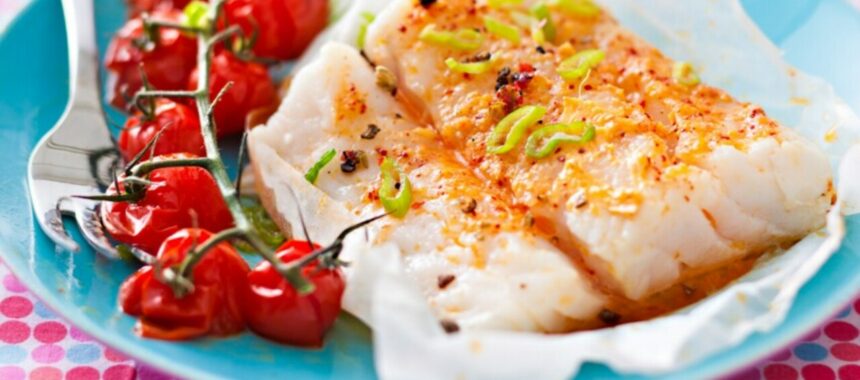 Cod en papillote with ginger butter