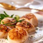 Seared scallops with Malibu from Philippe Etchebest