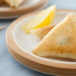 Goat cheese samosas with coriander and candied lemon
