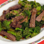 Stir-fried beef and broccoli with sesame