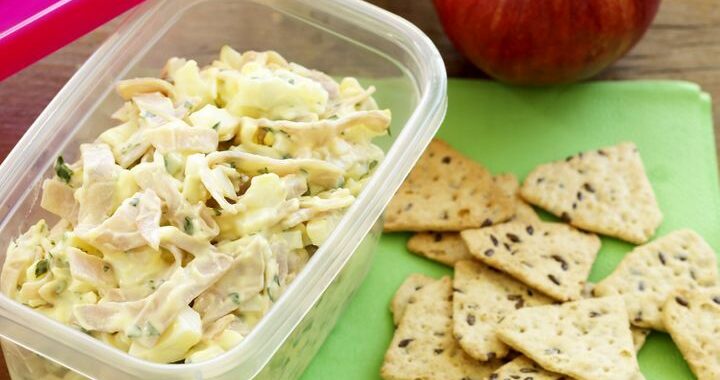 Ham and egg salad with crackers