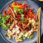 Lamb cutlets with spices 17 minutes with couscous salad