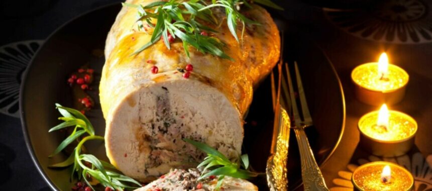 Ballottine of pheasant, foie gras stuffing