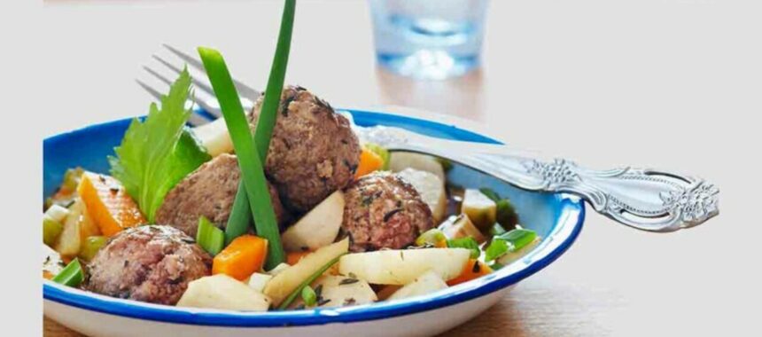 Meatballs with celery