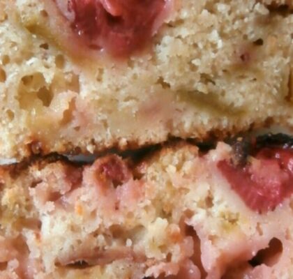 Cake rhubarbe - fraises
