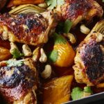Roasted marinated chicken thighs