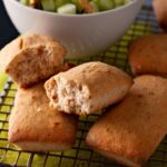 Financiers with walnut oil and crunchy apples