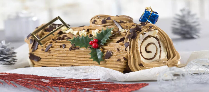 Yule log with buttercream