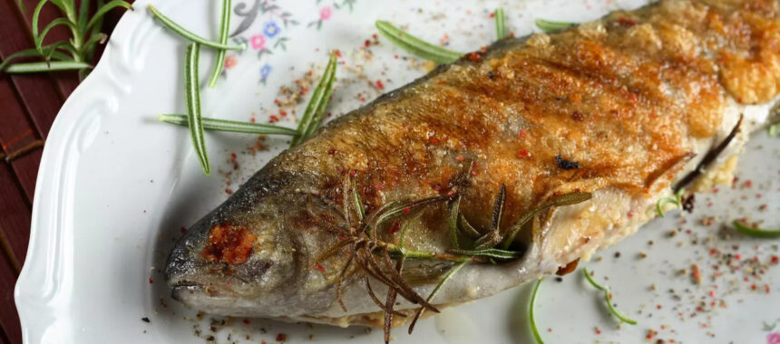 Trout stuffed with vegetables en papillote