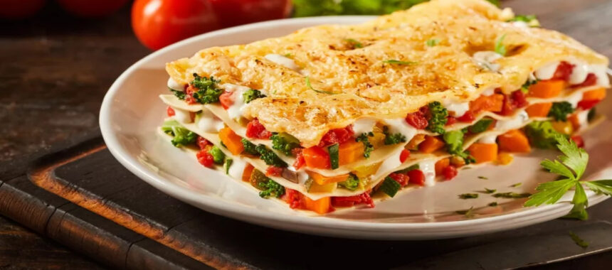 Salmon and vegetable lasagna