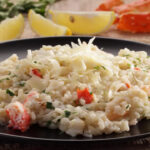 Crab and asparagus risotto