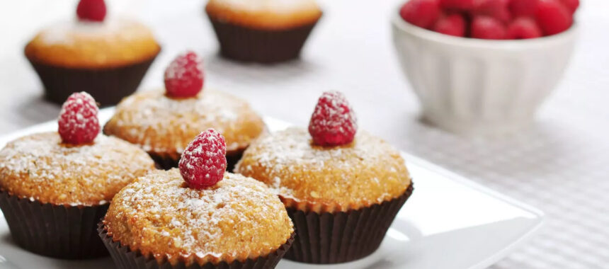 Raspberry and salted caramel muffins